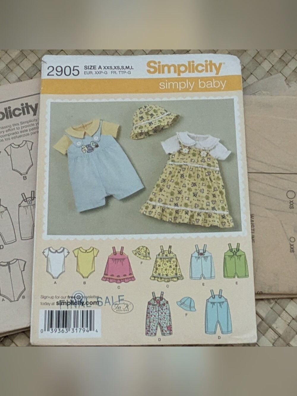 Simplicity #2905 Simply Baby Sewing Pattern - Used